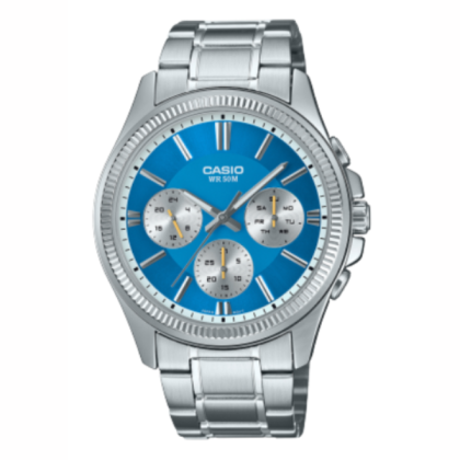 Casio Enticer MTP-1375D-2A2V Silver Stainless Steel Band Men Watch